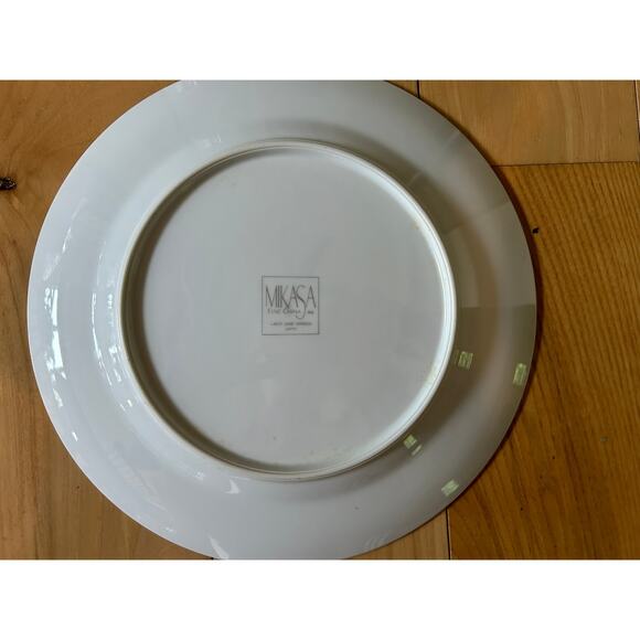 5 Mikasa June Garden Dinner Plates 10.75" Platinum Trim - Picture 11 of 12